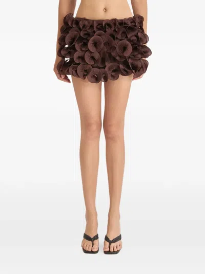 Stolen Stores Ms. Tutu Spiral Mini Skirt In Brown