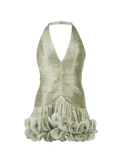 Stolen Stores Ms. Tutu V-neck Mini Dress In Green