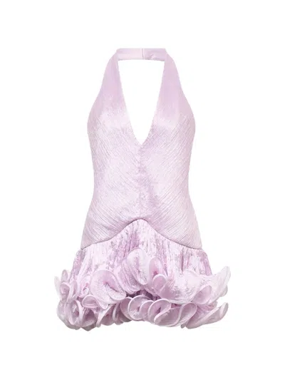 Stolen Stores Ms. Tutu V-neck Ruffled Mini Dress In Purple