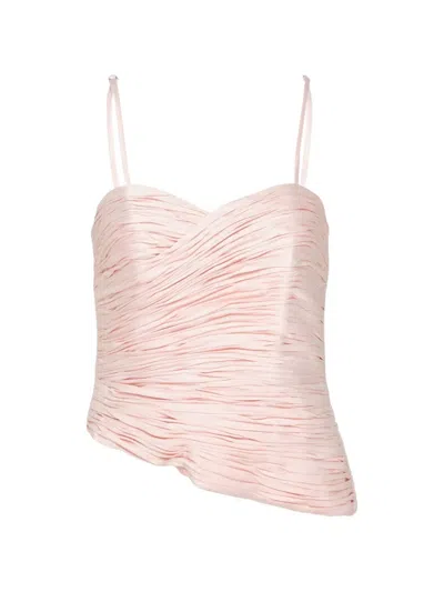 Stolen Stores Ruched Asymmetric Top In Pink