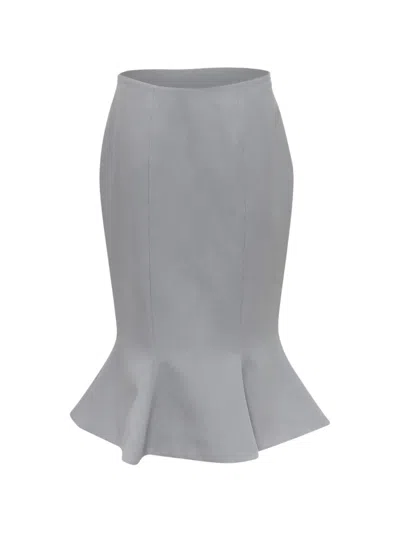 Stolen Stores Ruffled Midi Skirt In Gray