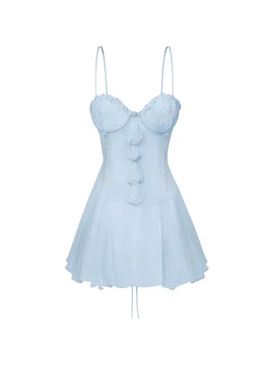 Stolen Stores Ruffled Shell Dress In Blue
