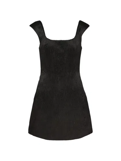 Stolen Stores Textured Square-neck Mini Dress In Animal Print