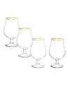 Stolzle Lausitz Cabaret Berlin Beer Glasses, Set Of 4 In Crystal With Gold Rim