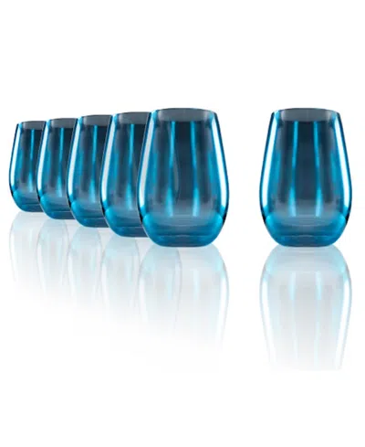 Stolzle Lausitz Mirrors Blue Tumblers, Set Of 6