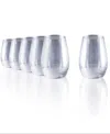 Stolzle Lausitz Mirrors Silver Tumblers, Set Of 6 In Silver