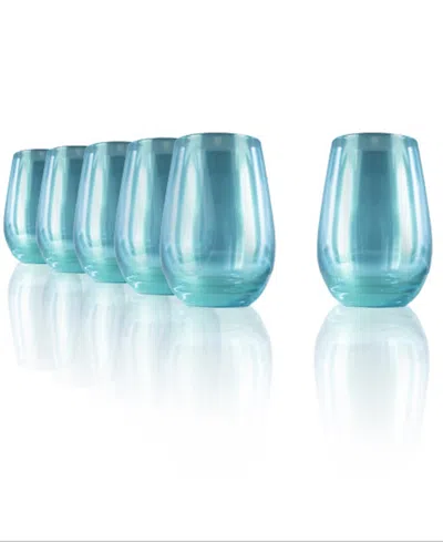Stolzle Lausitz Mirrors Turquoise Tumblers, Set Of 6