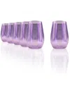 Stolzle Lausitz Mirrors Violet Tumblers, Set Of 6 In Violet