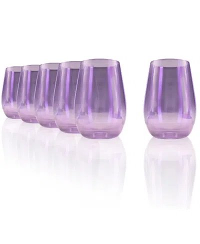 Stolzle Lausitz Mirrors Violet Tumblers, Set Of 6