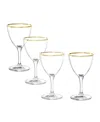 Stolzle Lausitz Nick And Nora Cocktail Glasses, Set Of 4 In Crystal With Gold Rim