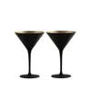 Stolzle Lausitz Olympia Martini Glasses, Set Of 2 In Black With Gold