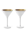 Stolzle Lausitz Olympia Martini Glasses, Set Of 2 In White With Gold