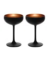 Stolzle Lausitz Olympia Saucer Glasses, Set Of 2 In Black With Bronze