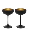 Stolzle Lausitz Olympia Saucer Glasses, Set Of 2 In Black With Gold