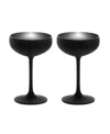 Stolzle Lausitz Olympia Saucer Glasses, Set Of 2 In Black With Silver