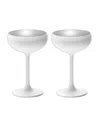 Stolzle Lausitz Olympia Saucer Glasses, Set Of 2 In White With Silver