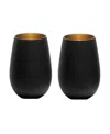 Stolzle Lausitz Olympia Tumblers, Set Of 2 In Black With Silver