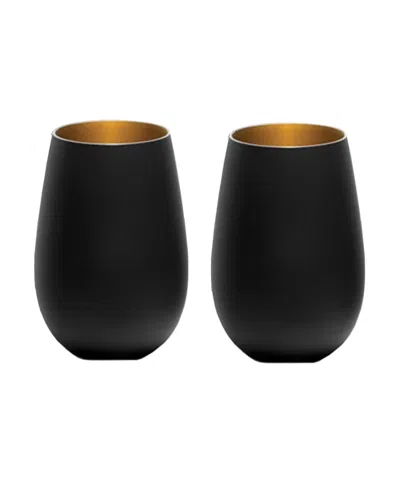Stolzle Lausitz Olympia Tumblers, Set Of 2 In Black With Silver