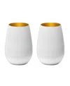Stolzle Lausitz Olympia Tumblers, Set Of 2 In White With Silver