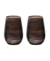 Stolzle Lausitz Olympia Twister Tumblers, Set Of 2 In Black With Bronze