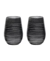 Stolzle Lausitz Olympia Twister Tumblers, Set Of 2 In Black With Silver