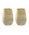 Stolzle Lausitz Olympia Twister Tumblers, Set Of 2 In White With Gold