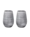 Stolzle Lausitz Olympia Twister Tumblers, Set Of 2 In White With Silver
