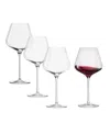 Stolzle Lausitz Quatrophil Burgundy Glasses, Set Of 4 In Crystal