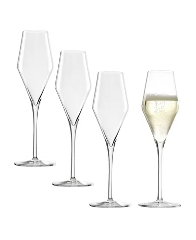Stolzle Lausitz Quatrophil Champagne Flutes, Set Of 4 In Crystal