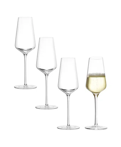 Stolzle Lausitz Starlight Champagne Flutes, Set Of 4 In Crystal