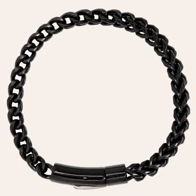 Stone & Spur Men's Black Stainless Steel Braided Chain Bracelet