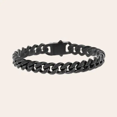 Stone & Spur Men's Black Stainless Steel Curb Chain Bracelet