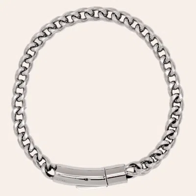 Stone & Spur Men's Silver Stainless Steel Braided Chain Bracelet