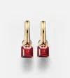 Stone And Strand 10kt Gold Earrings With Garnets In Gold