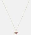STONE AND STRAND 10KT GOLD PENDANT NECKLACE WITH AMETHYST AND TOPAZ