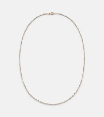 Stone And Strand 14kt Gold (585/1000) Earrings With Diamonds In Silver