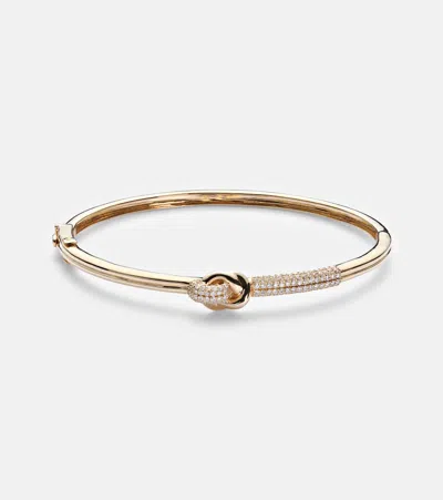 Stone And Strand 14kt Gold Bangle With Diamond