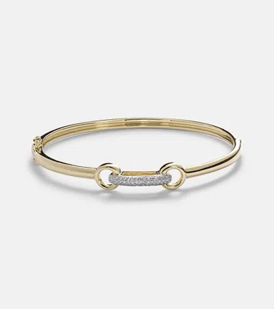 Stone And Strand 14kt Gold Bangle With Diamonds