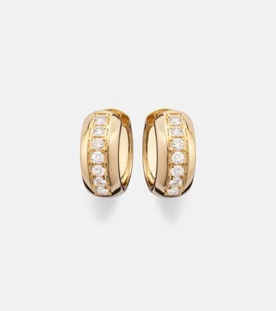 Stone And Strand 14kt Gold Huggie Earrings With Diamonds