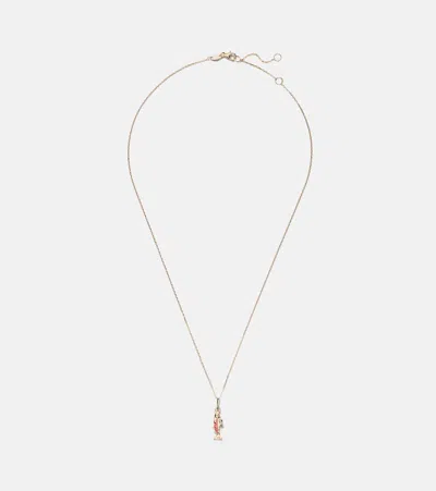 Stone And Strand 14kt Gold Pendant Necklace With Orange Sapphires