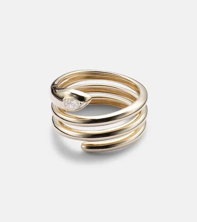 Stone And Strand 14kt Gold Ring With Diamonds