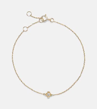Stone And Strand Clover 14kt Gold Bracelet With Diamonds