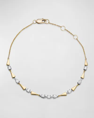 Stone And Strand Diamond 10k Gold Link Bracelet In Yellow Gold