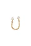 Stone And Strand Diamond Block Chain Double Stud Earring