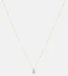 STONE AND STRAND DROPLET 14KT GOLD PENDANT NECKLACE WITH DIAMONDS