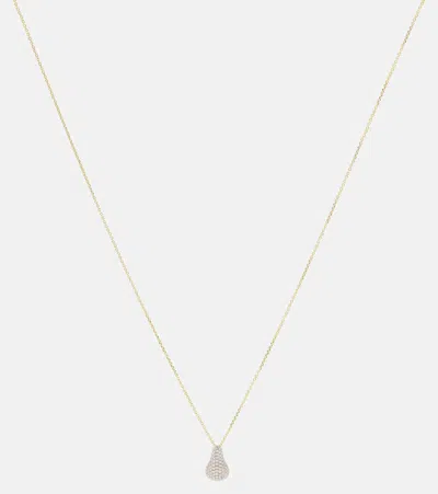 Stone And Strand Droplet 14kt Gold Pendant Necklace With Diamonds