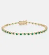 STONE AND STRAND EMERALD ACE 14KT GOLD TENNIS BRACELET WITH EMERALDS