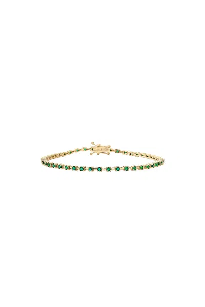 Stone And Strand Emerald Ace Tennis Bracelet In 14k Yellow Gold & Emerald