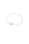 Stone And Strand Emerald Luxe Open Bangle Bracelet In Silver