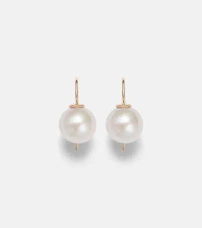 Stone And Strand Essential 14kt Gold Earrings With Pearls In Metallic